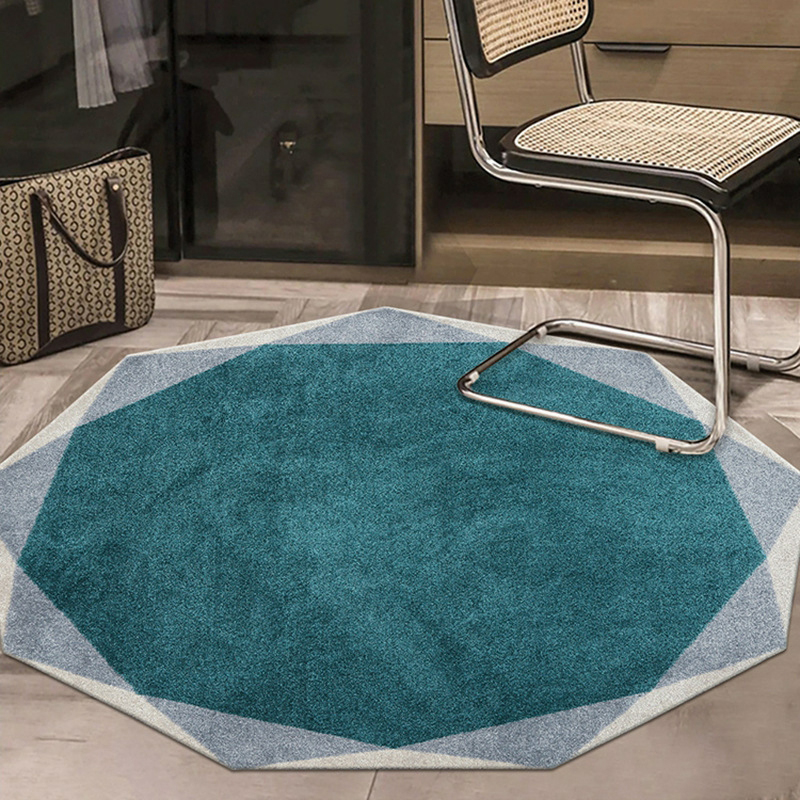 Indoor Use Modern Round Imitation Wool Area Rug with Anti-Slip Backing (Medium Thickness)