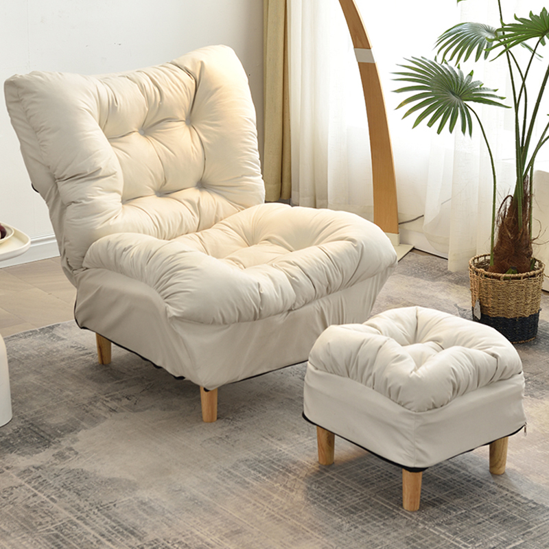 Scandinavian Wing Chair Recliner with Locking Back Angle Adjustment and Stylish Tufted Design