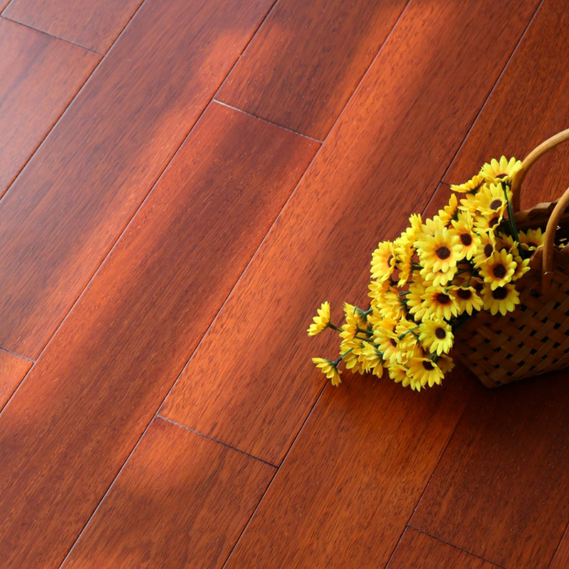 Red Wood Smooth Matte Click-Lock Modern Style Solid Wood Hardwood Flooring