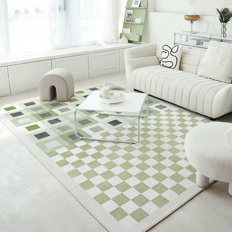 Indoor Modern Geometric Area Rug with Anti-Slip Backing for Study Room, Living Room, Balcony