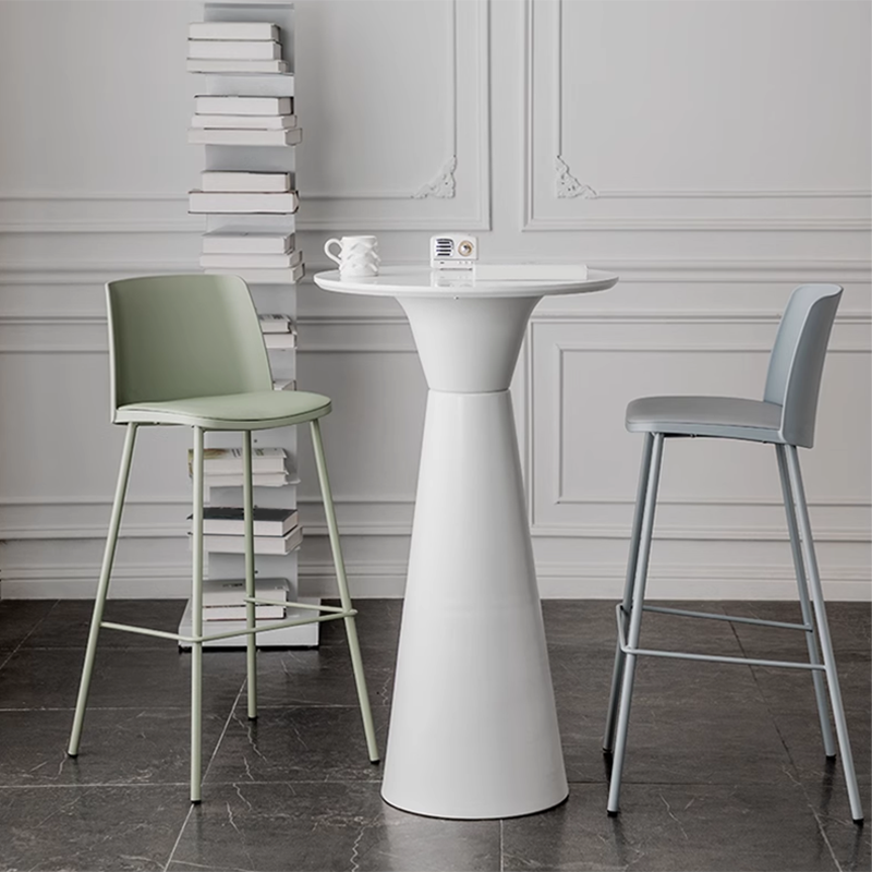 Round Bar Table with Stainless Steel Pedestal Base, Suitable for 35-40 Women
