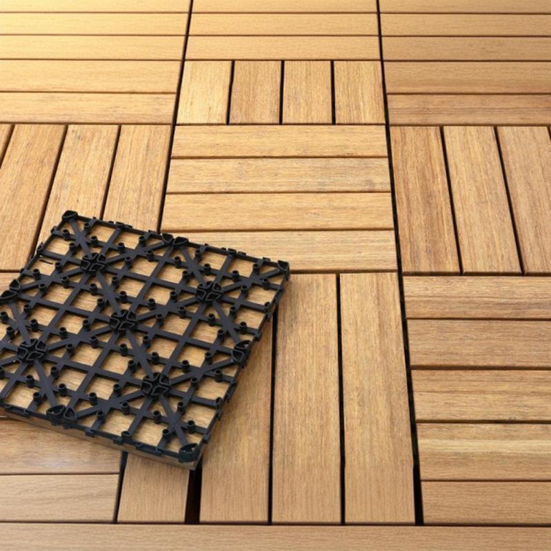 Parquet Brown Bamboo Hardwood Click-Lock Floor with Smooth Surface Texture and Matte Finish