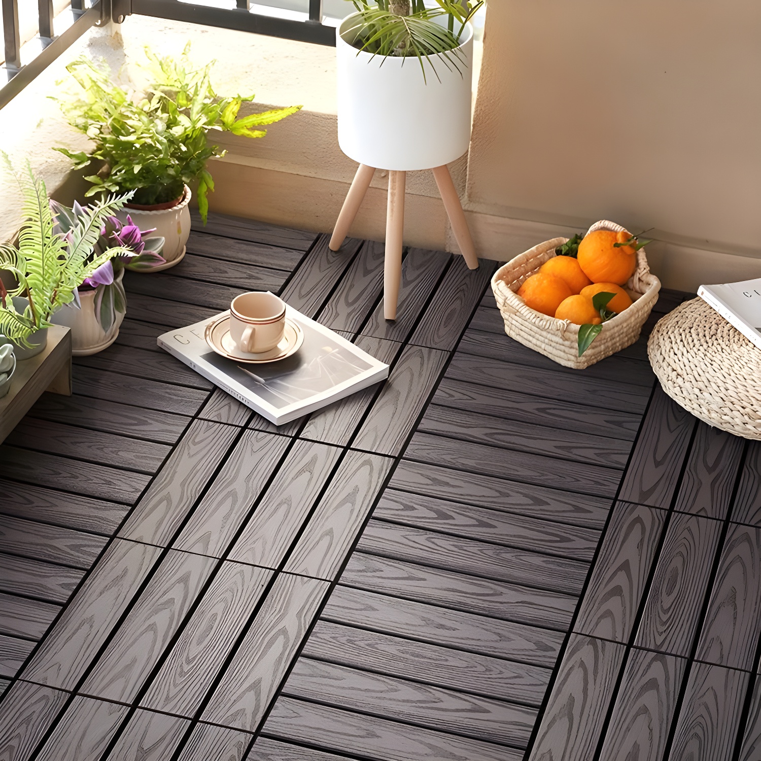 Brown Wood Matte Finish Parquet Engineered Hardwood Flooring