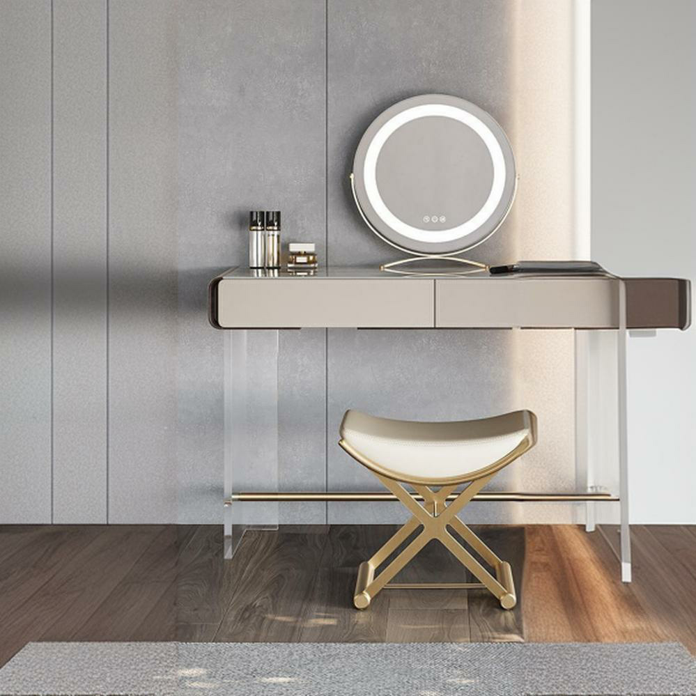 Modern Off-White 2-Drawer Wooden Makeup Vanity Standard 30-50 inches Length