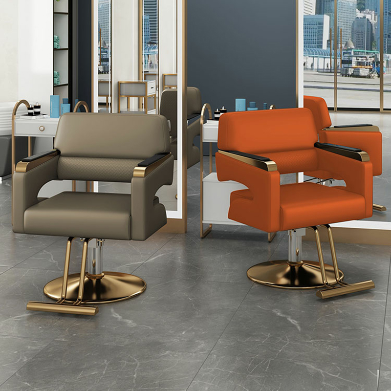 Stainless Steel Swivel Styling Chair with Comfortable Leather Upholstery for Hair Salon