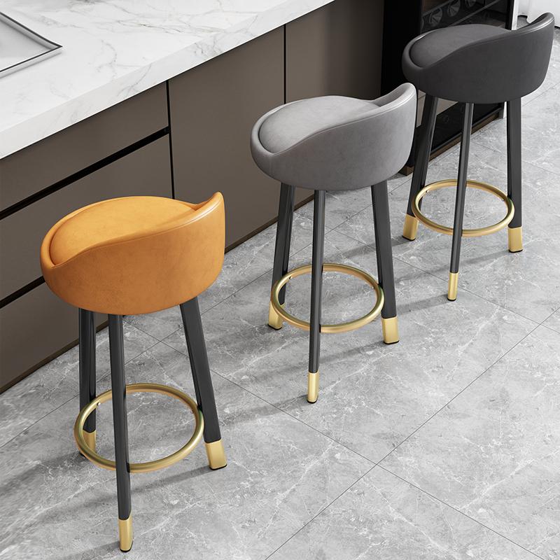Modern Metal Armless Low Back Tripod Bar Stool with Footrest 39.8 cm Width