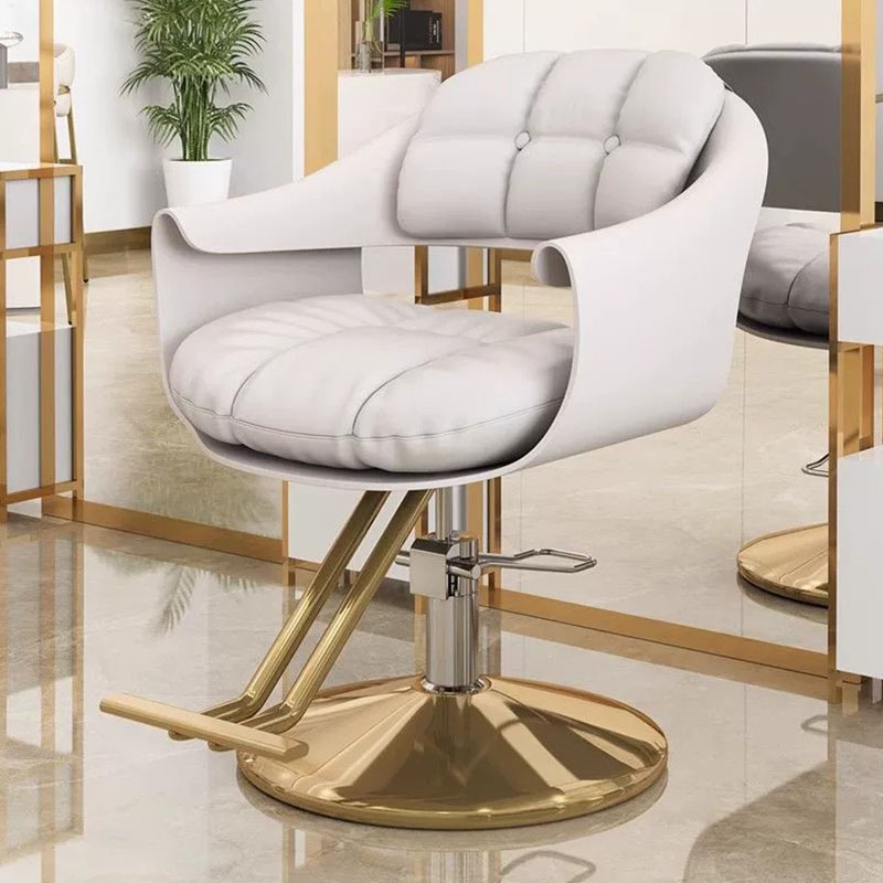 Oval-shaped Resin Styling Chair with Swivel Movement for Hair Salons and Barber Shops