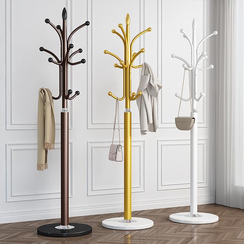 Glam Metal Narrow Free Standing Hall Tree & Coat Rack in Gold with 12 Hooks - Full Assembly Needed