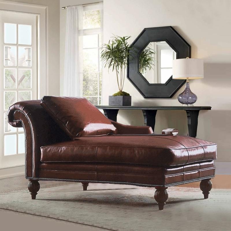 Large Cushioned Reclining Chaise Lounge with Armrests in Elegant Charcoal Gray