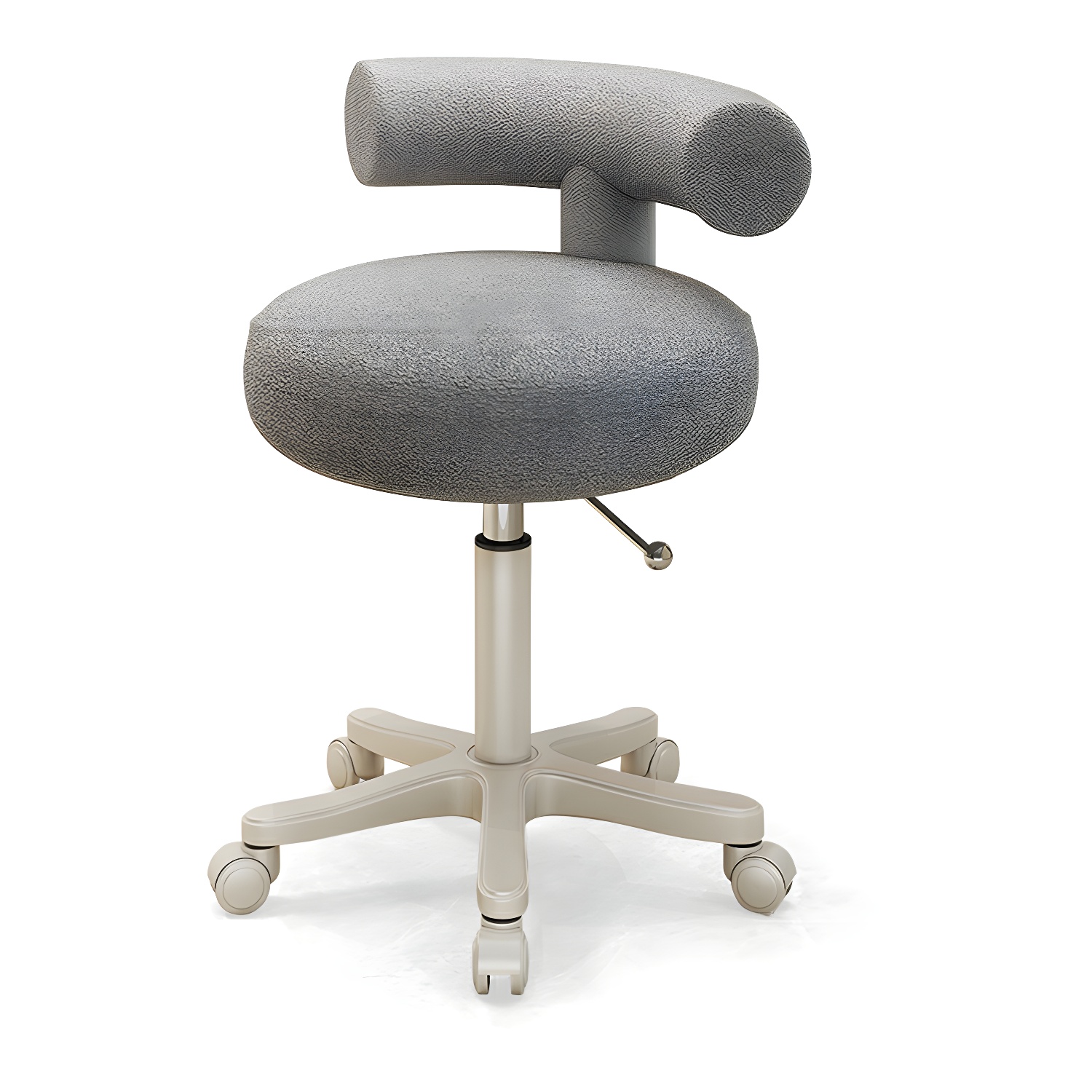 Polyester Sherpa 14.9" D x 19.7" H Styling Chairs with Back & Wheels Adjustable Height