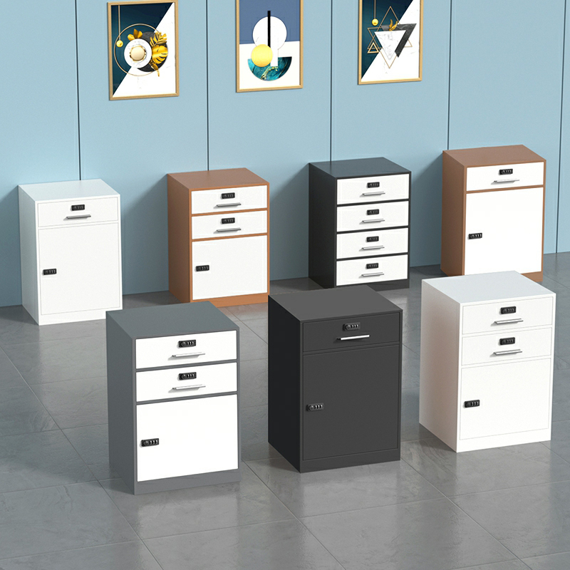 Modern Metal Frame Filing Cabinet with Locking Drawers for Office
