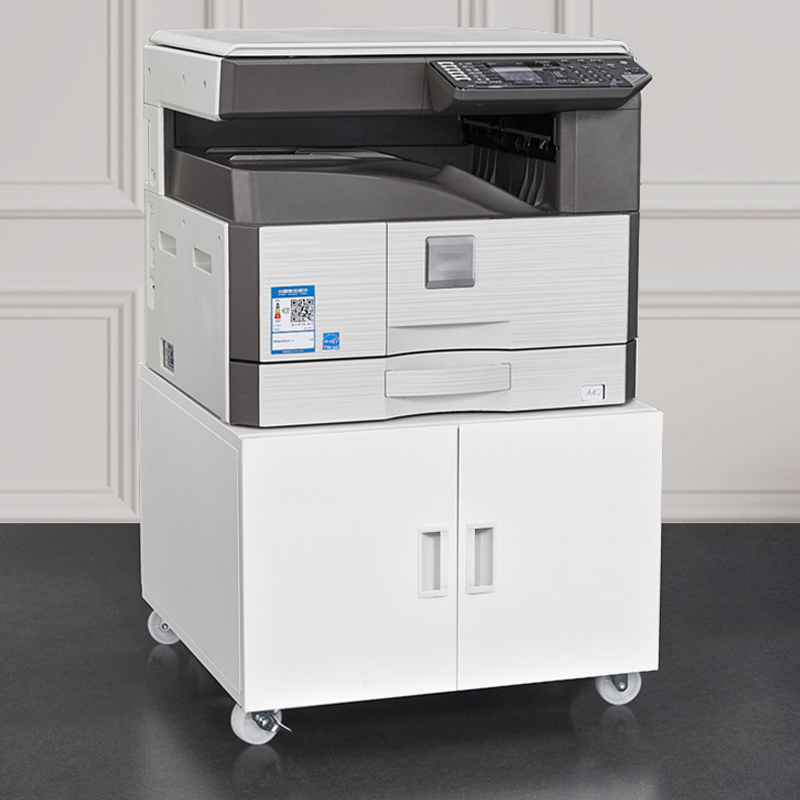 Modern Style Metal Frame Accent Cabinet with Doors and Wheels