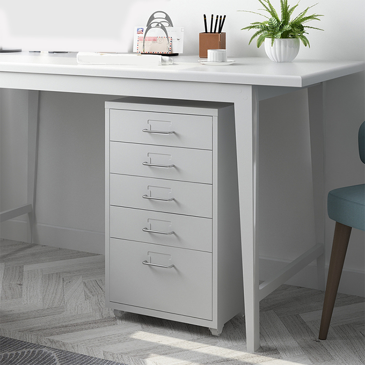 Modern Mobile Vertical Filing Cabinet with Drawers for Home Office