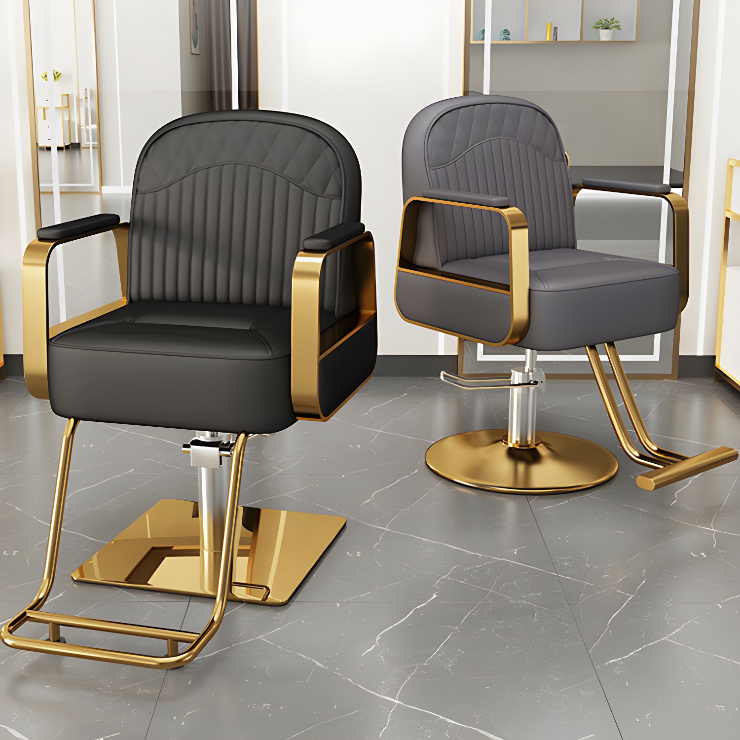 Fade and Wrinkle Resistant Styling Chair with Footrest , Height Adjustable