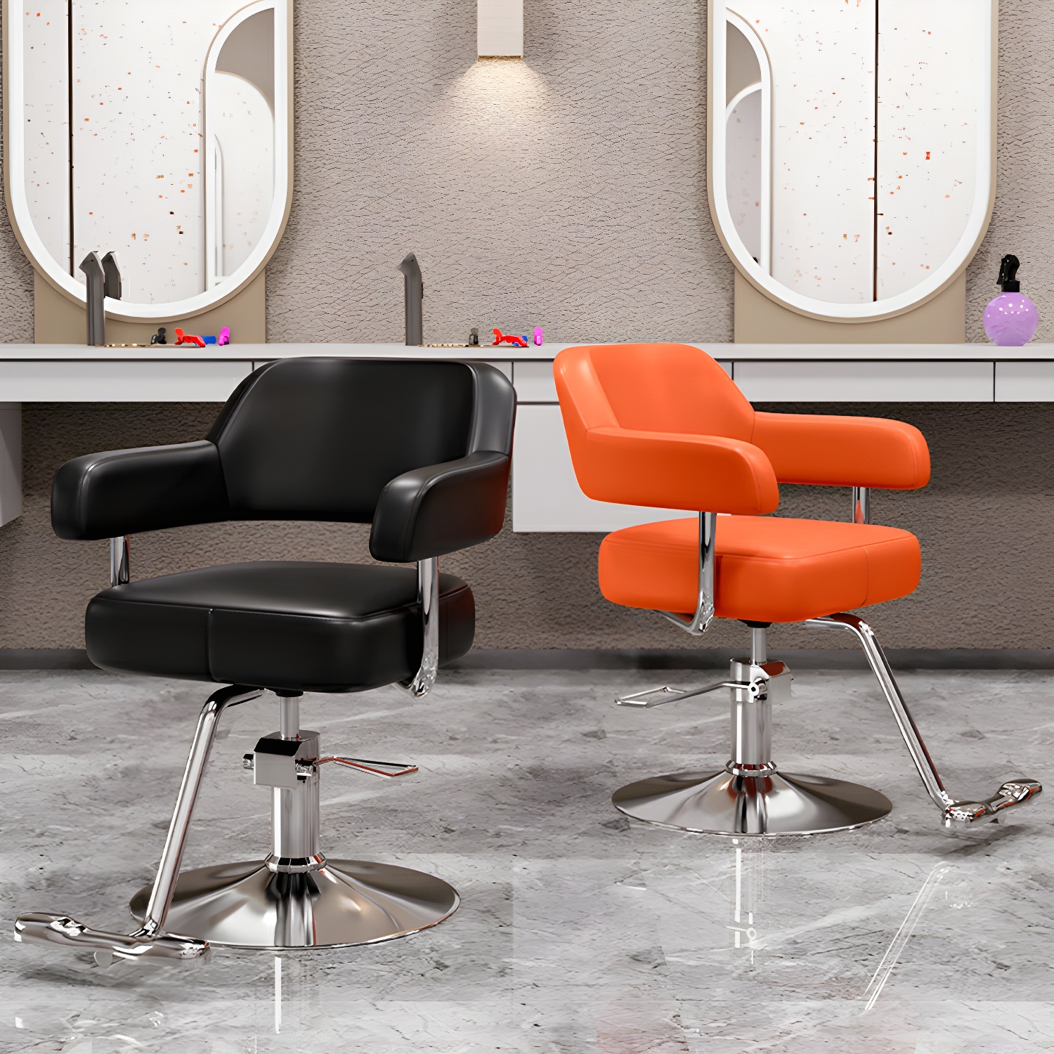 Height Adjustable Styling Chair with Metal Frame and Footrest