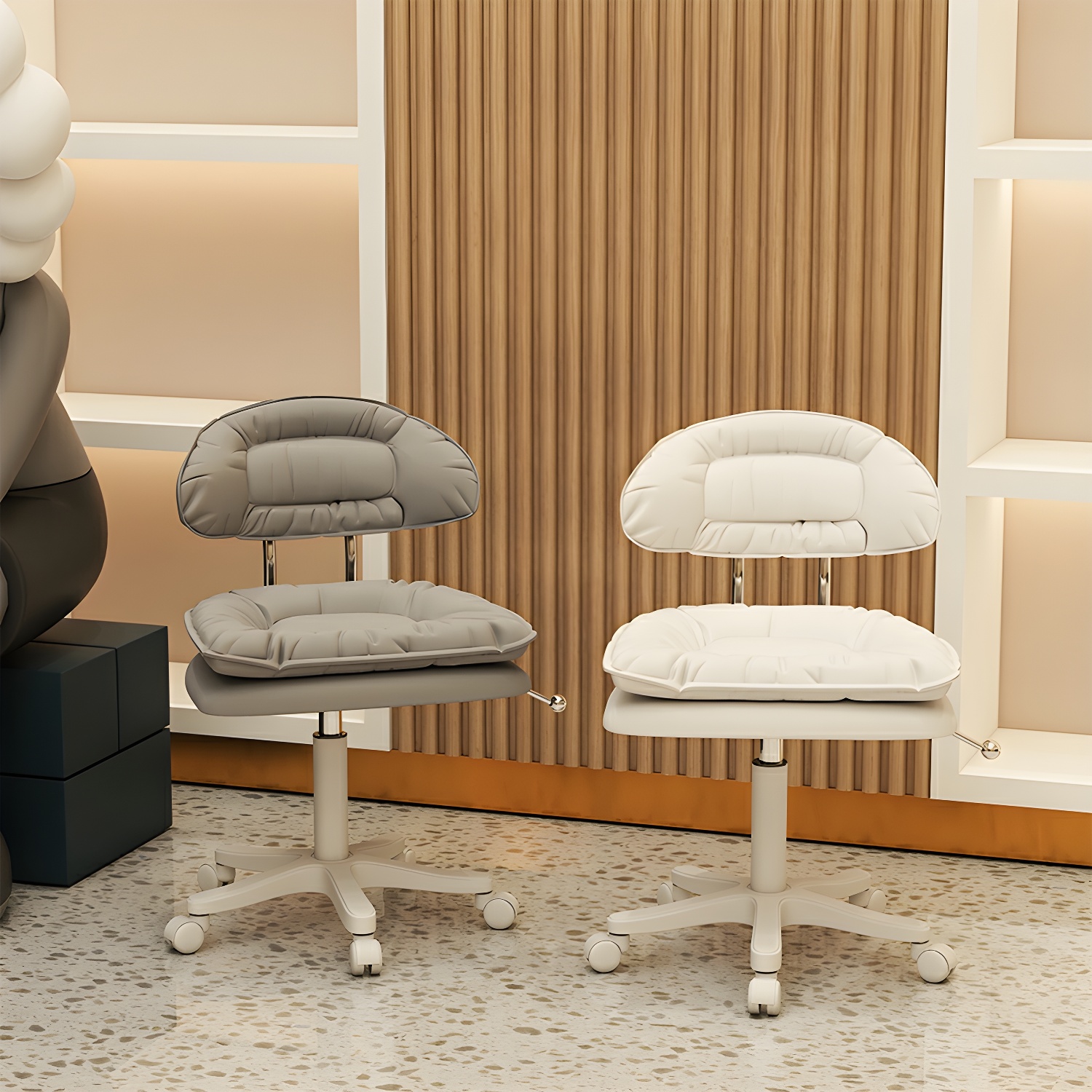 Beauty salon pulley hair salon barber stool rotating lift manicure stool large back chair