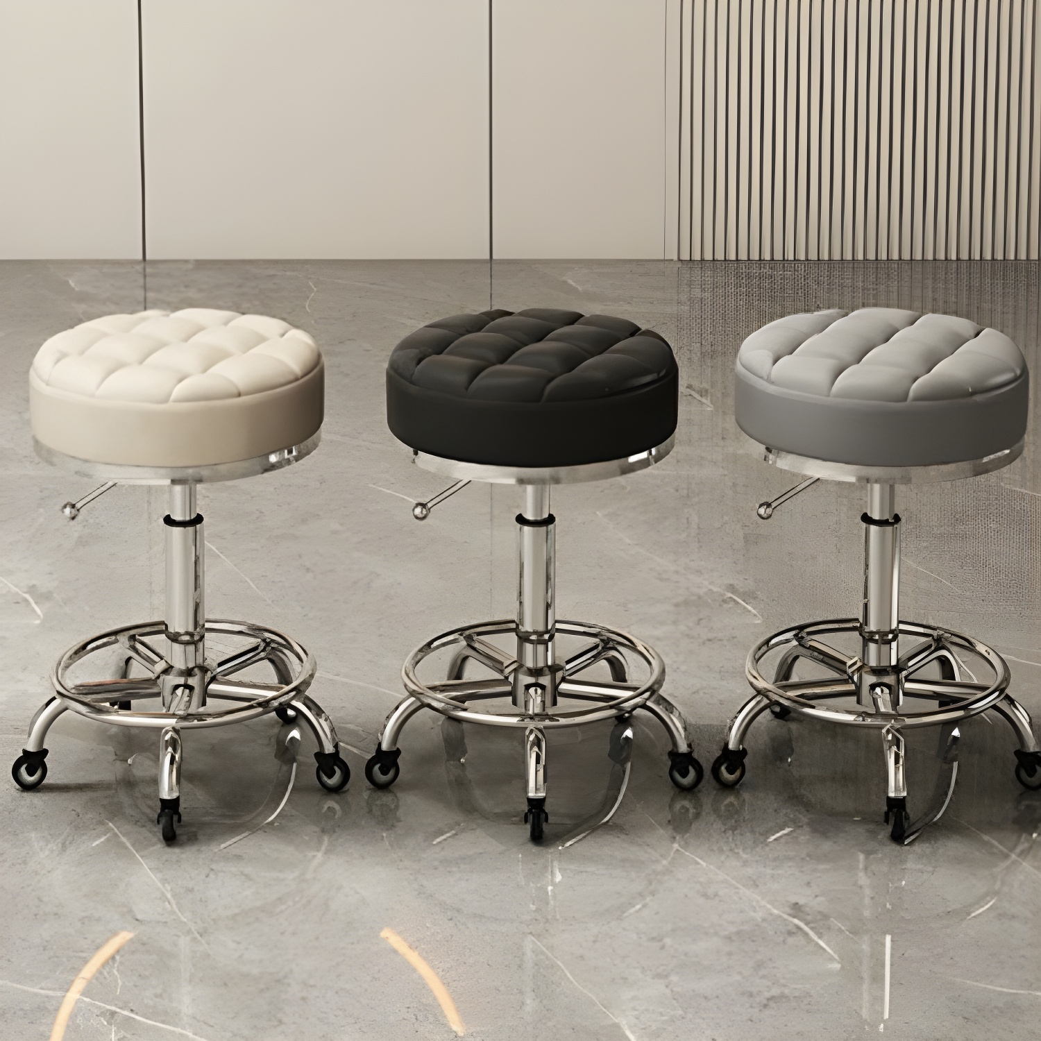 Multi Colour PU Leather Adjustable Styling Chair for Hair Stylist BarberPub Salon Chair