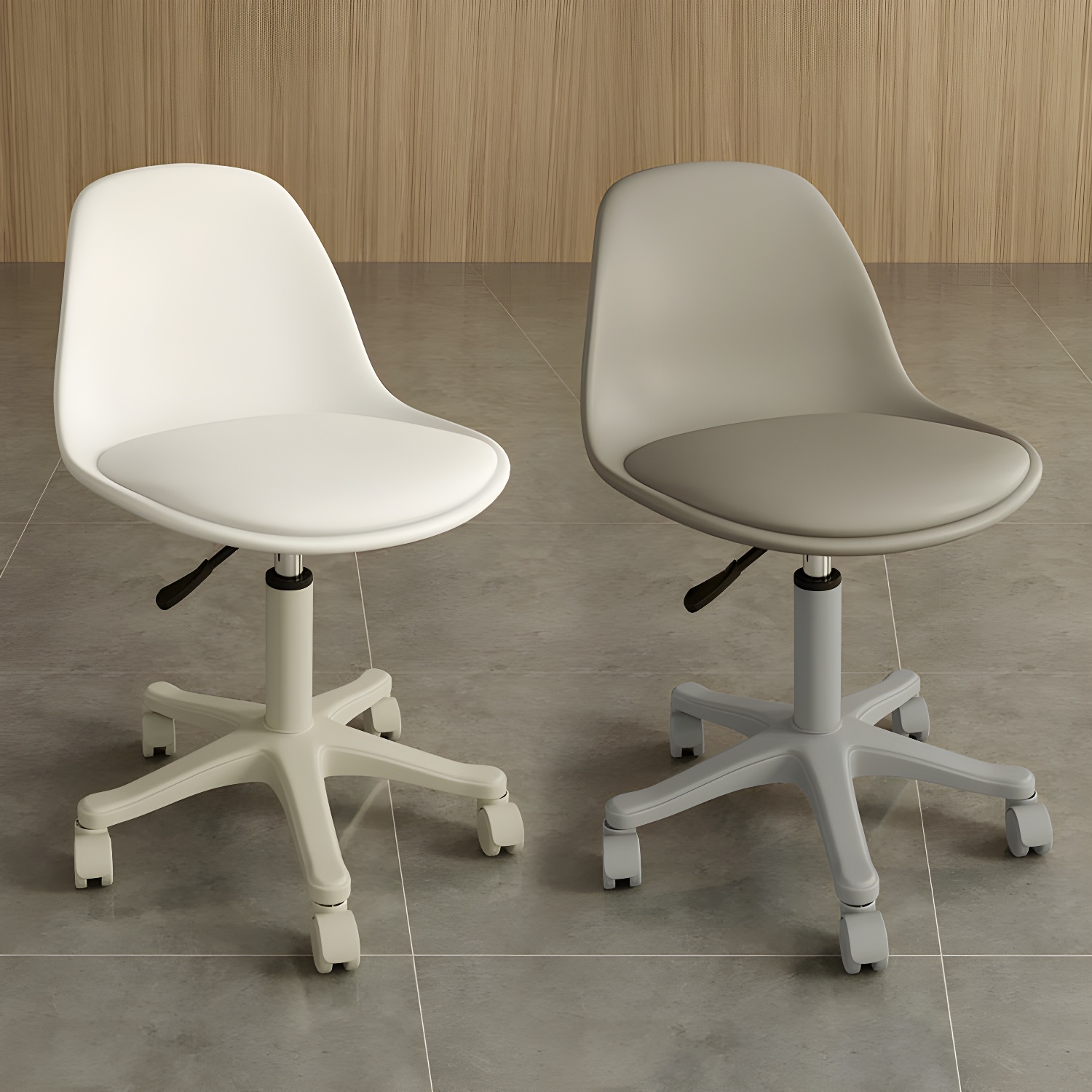 Multi Colour Faux Leather Swivel Styling Chair with 5 Wheels Adjustable Height