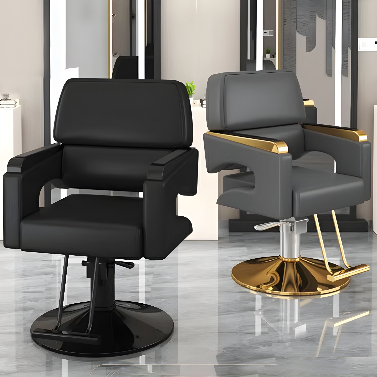 Multi Colour Sponge Cushion Styling Chair with Footrest Adjustable Height Salon Chair