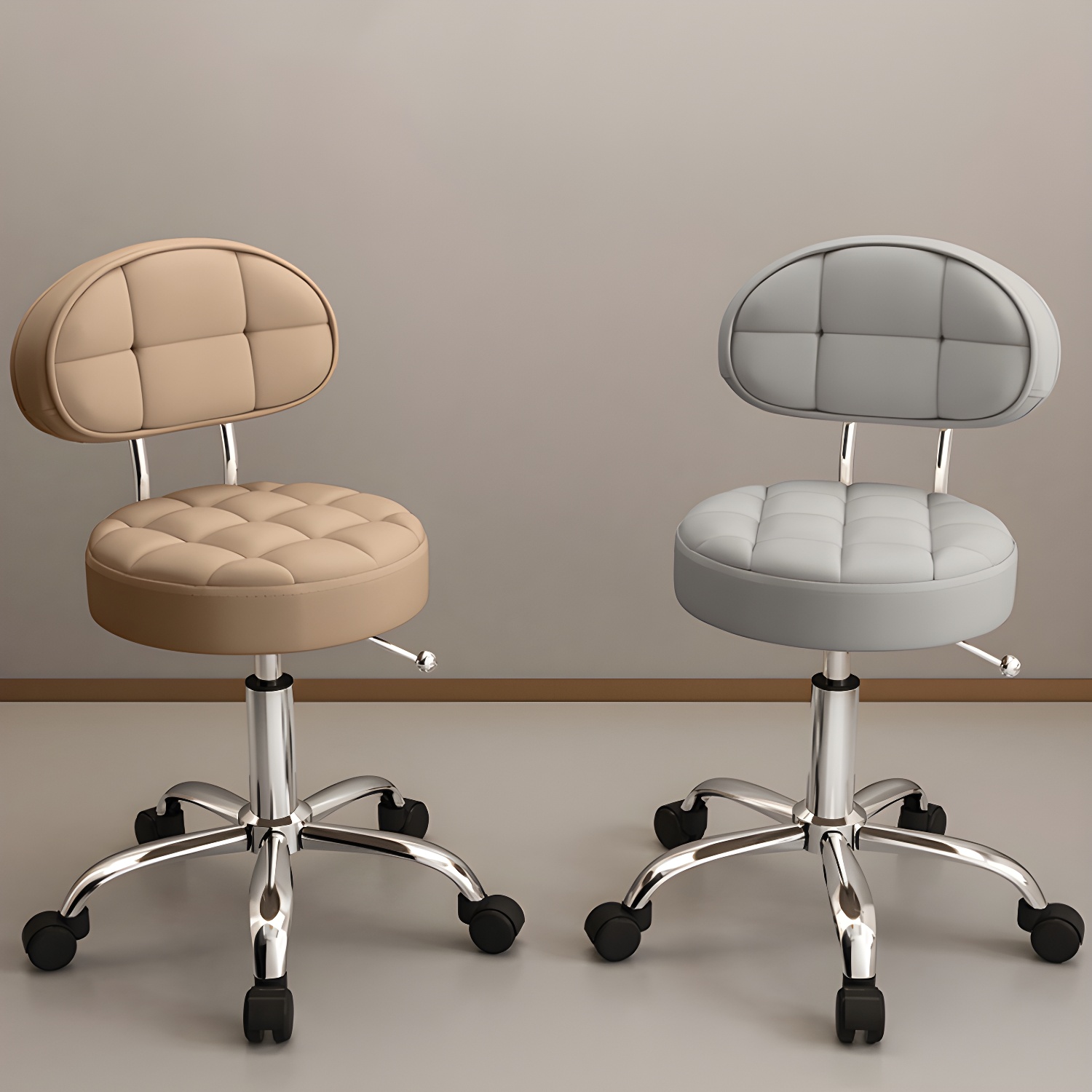 Wear Resistant Faux Leather Styling Chair with Cushion Back Adjustable Salon Chair