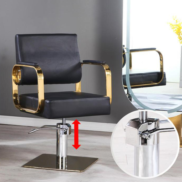 Multi Colour Styling Chair with Footrest Adjustable Height Salon Chair Silver/Gold Base