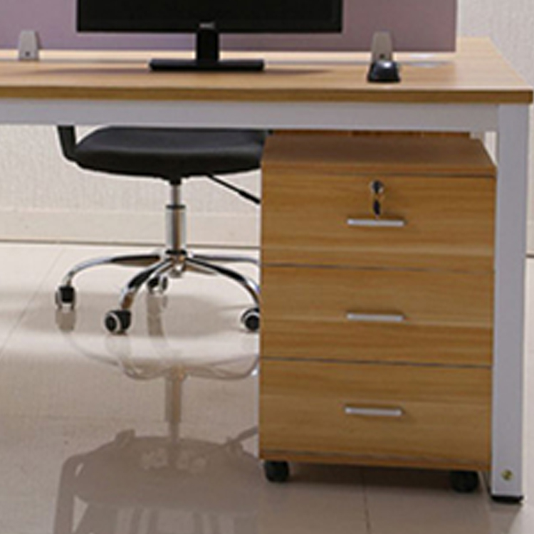 Trendy Wood Vertical Filing Cabinet with Casters and Soft Close Key Lock Drawers