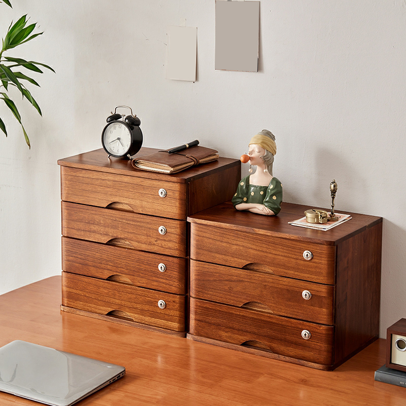 Modern Desktop 4 Drawers Vertical Filing Cabinet Medium Wood/Sand