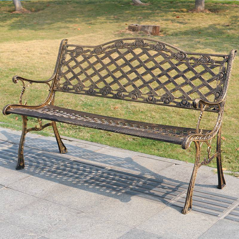 French Rural Style Park Benches Metal Waterproof for Outdoor