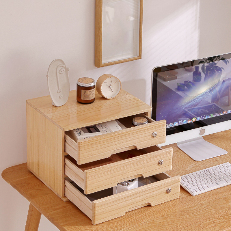 Modern Free Standing Key Lock Vertical Filing Cabinet in Wood with 1 Drawer/2 Drawers/3 Drawers/4 Drawers