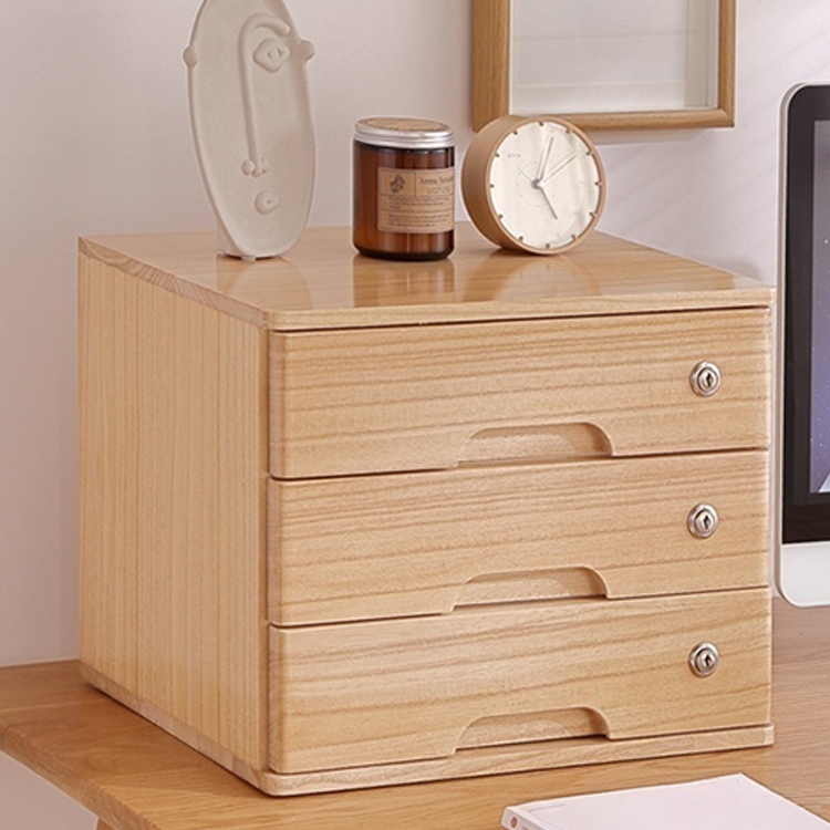 Art Deco Wood Free Standing Vertical Filing Cabinet with 1 Drawer/3 Drawers/2 Drawers and Key Lock