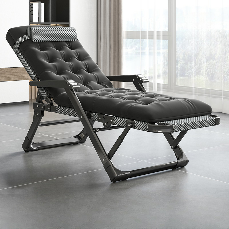 Chalk Folding Recliner with Upholstered Cushioned Seat & Back