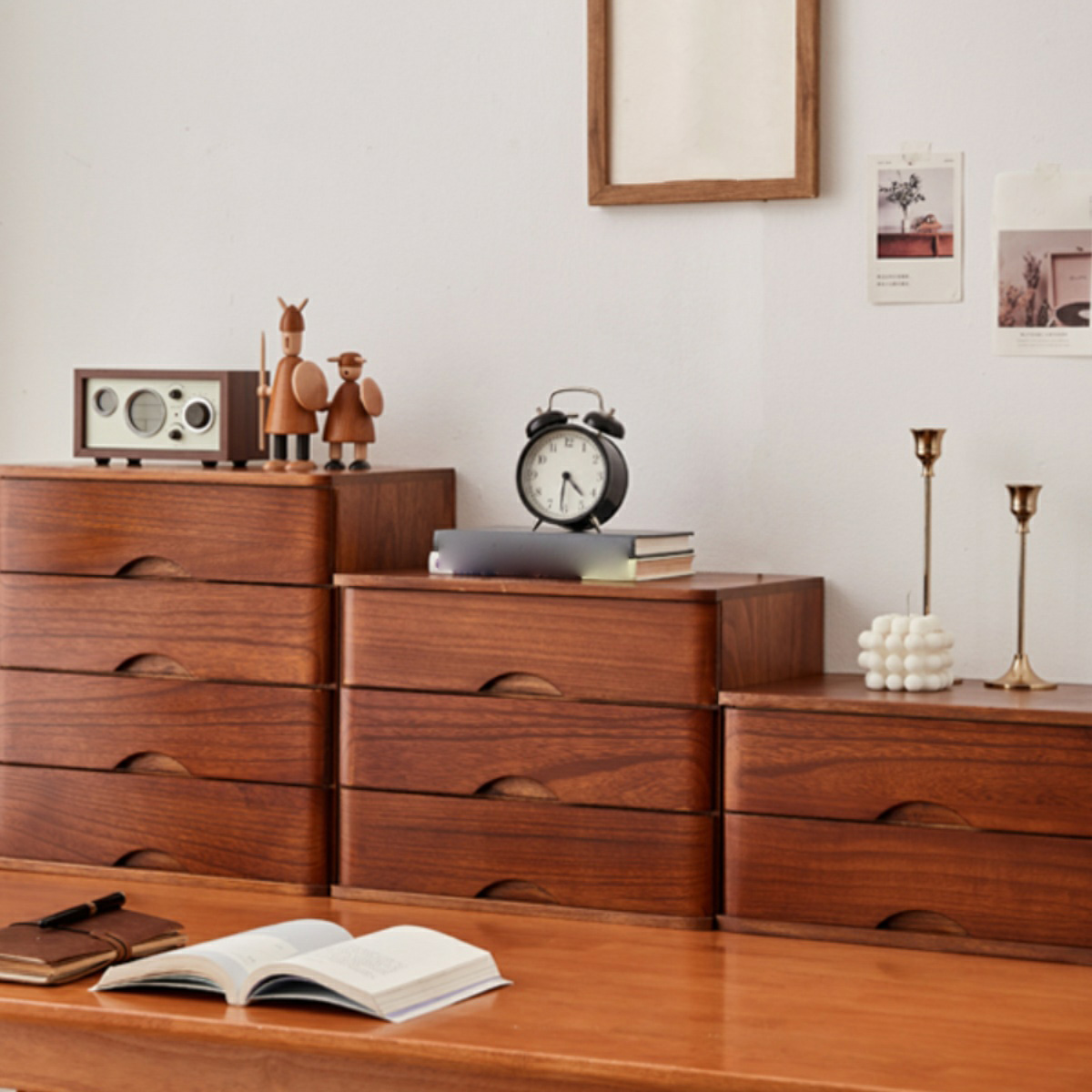 Free Standing Horizontal Filing Cabinet/Vertical Filing Cabinet in Wood with 1 Shelf and Drawer in a Simplistic Style