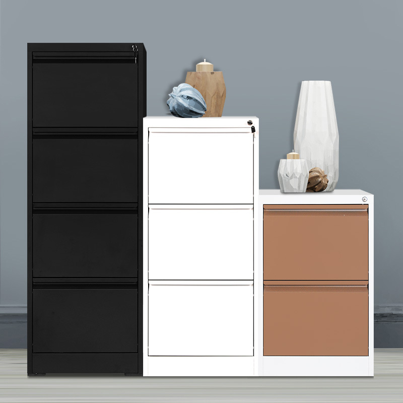 4 Drawers/3 Drawers/2 Drawers Key Lock Fire Resistant Free Standing Steel Vertical Filing Cabinet with 1 Shelf in a Contemporary Style