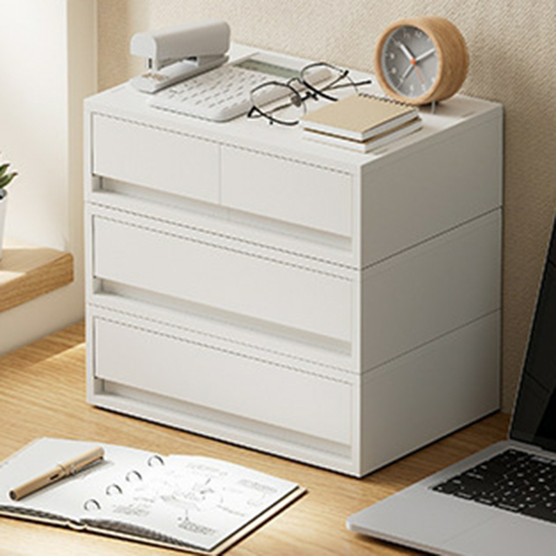 Chalk Lateral Filing Cabinet in Plastic with 2 Drawers/1 Drawer in a Modern Style