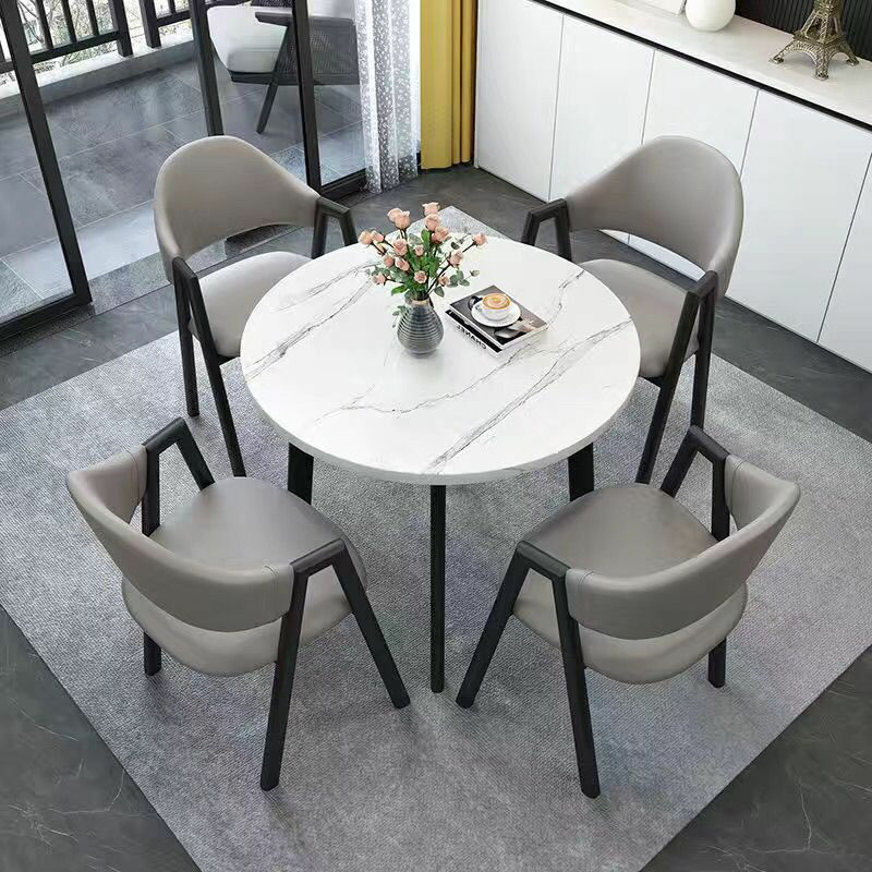 Natural Wood Finish/Pale Wood Finish/Espresso Finish Dining Table Set with Upholstered Chairs
