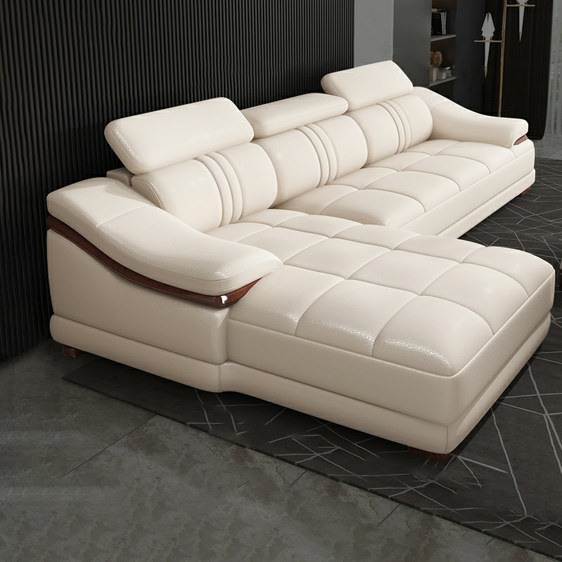 3-Seater 2 Piece Set L-Shape Beige Scratch-proof Left Corner Sectional with Chaise Component