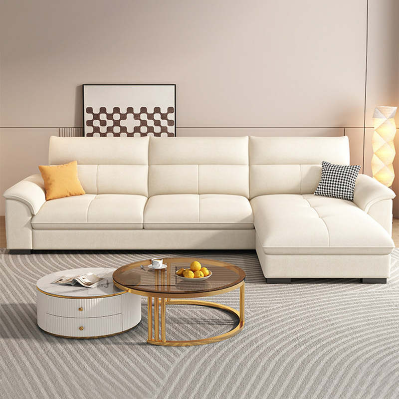 Pine Reversible L-Shape Sofa Recliner with Adjustable Headrest & Concealed Support