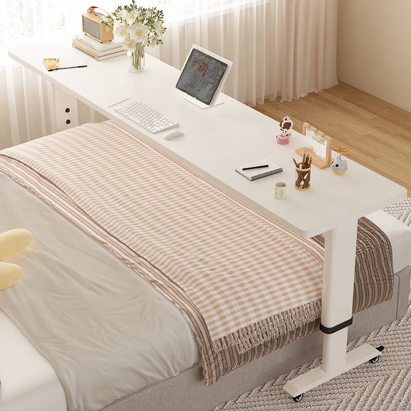 Minimalist Adjustable Height Wooden Free Standing Laptop Cart with Wheels