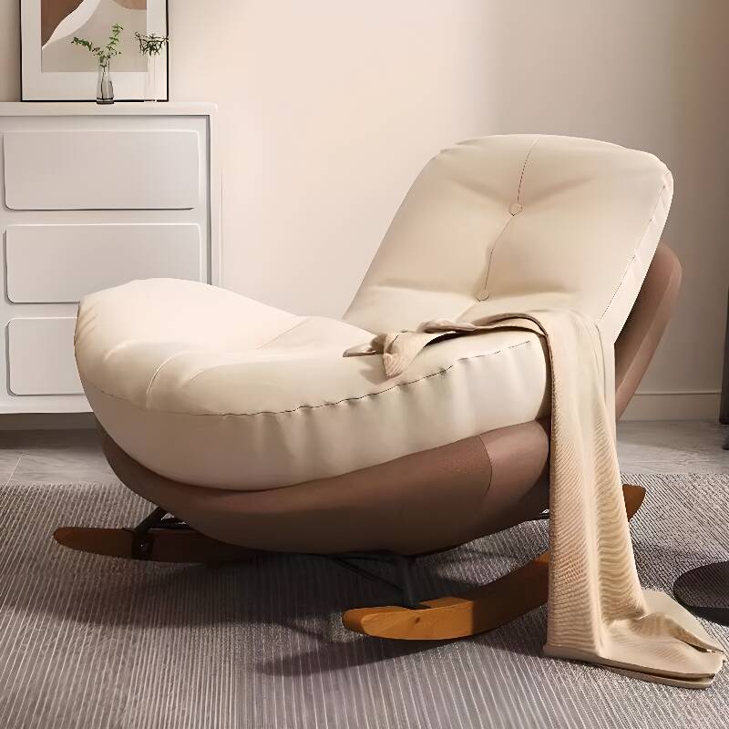 Chalk Modern Simple Style Upholstered Rocking Chair Couch, Scratch-defiant & Cushioned