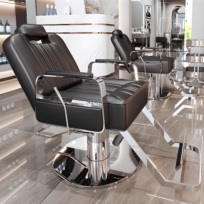 Multi-levelled Watertight Electroplate Rotatable Barber Chair