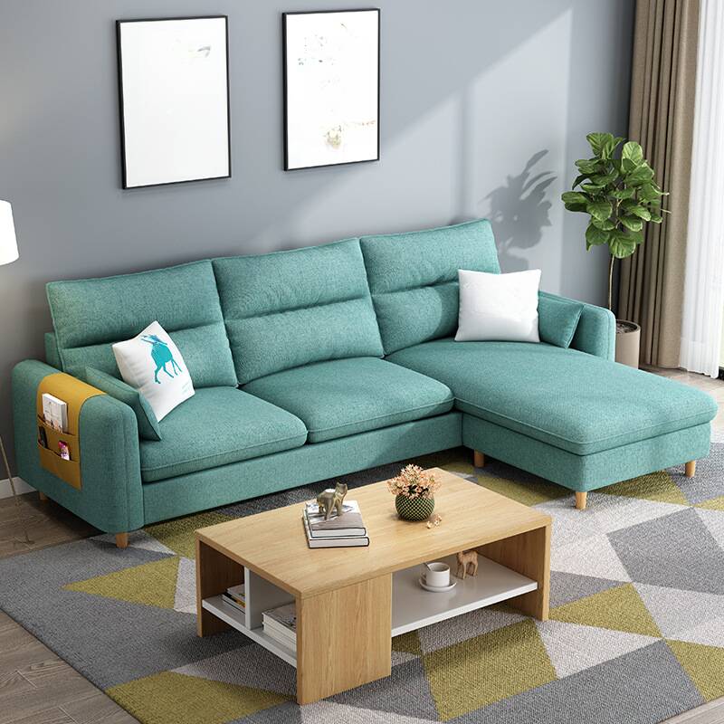 Victorian Style L-Shape Sofa Chaise for Parlor with Reversible Orientation