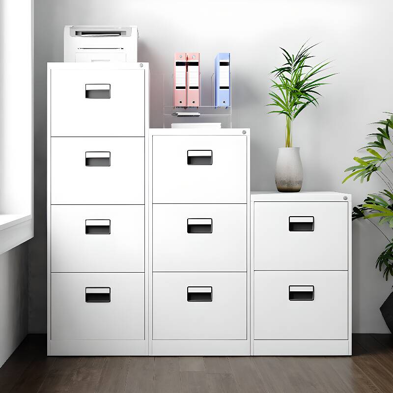Elegant Off-White Free Standing Vertical Filing Cabinet with Watertight Locker Storage