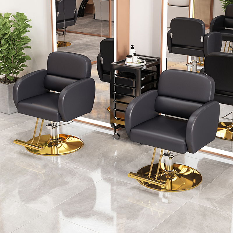 Height-adjustable Rotatable Damp-proof Barber Chair with Backrest and Foot Platform