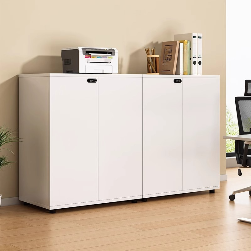 Office Credenza Storage Cabinet with Repository and Workstation
