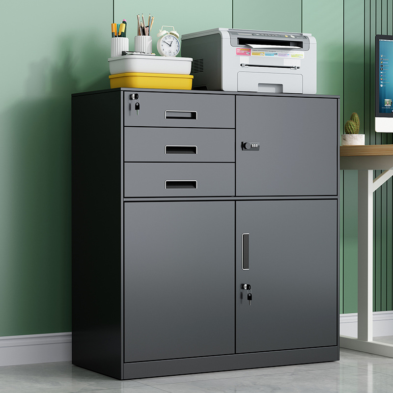 Sleek Free Standing Vertical Filing Cabinet: Waterproof with Safe Repository