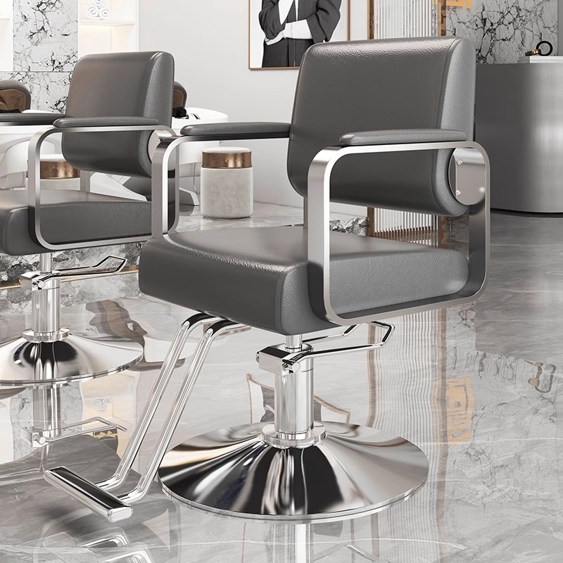 Rectangle Metal Styling Chair with Full Back, Adjustable Height, Swivel Footrest