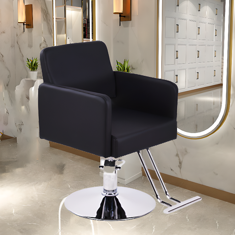 Adjustable Height L-Shape Solid Colour Metal Styling Chair with Closed Back and Swivel Movement