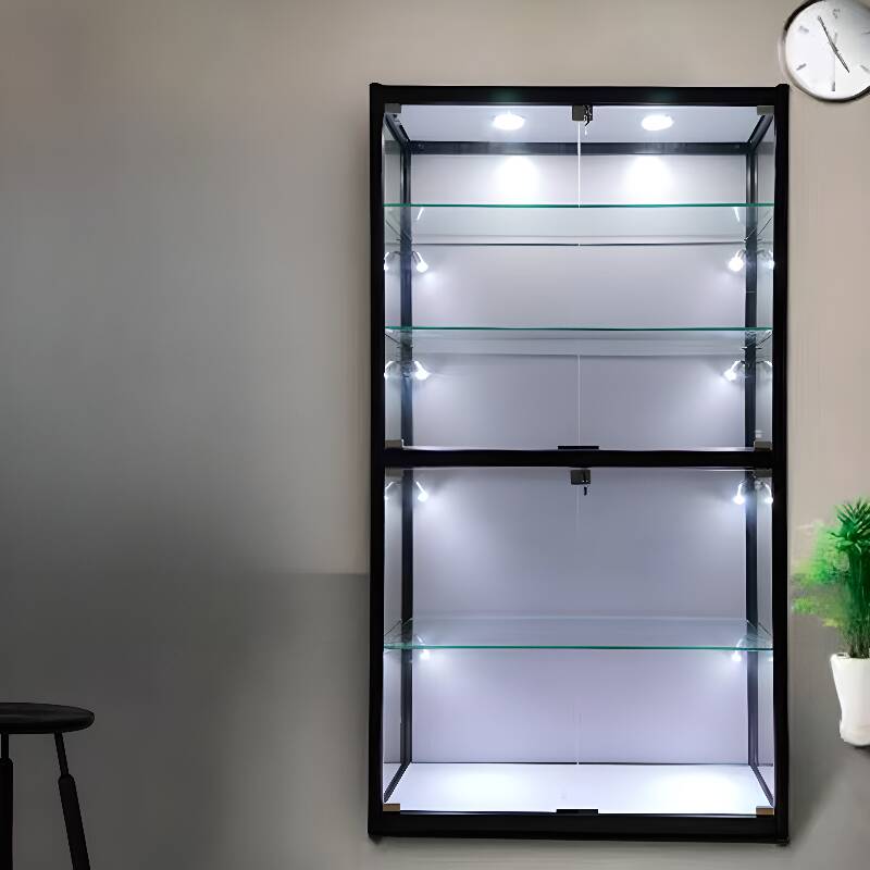 Vitreous Flooring Curio Cabinet with 5 Shelves and Sealed Cabinet