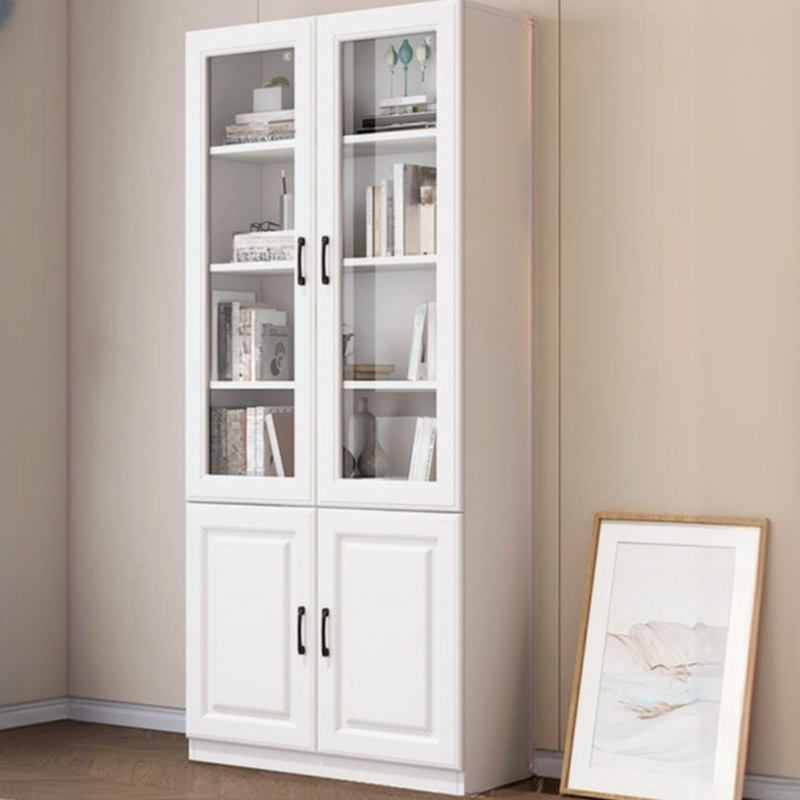 Slab Accent Cabinet with Repository, 12 Shelves/6 Shelves, Unenclosed Storage