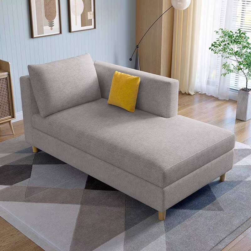 Solid Colour Free Standing Cushioned Corner Unit Indoor Chaise with Arm